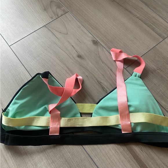 Target Xhilaration Black and Pink Bikini Set with Green Accent - Picture 3 of 3